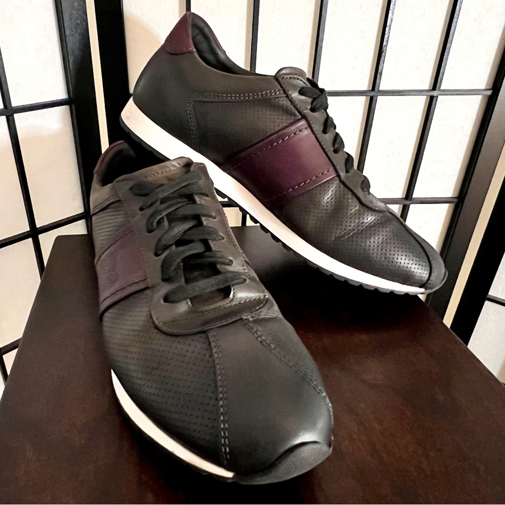 BRUNO MAGLI MEN’S PERFORATED LACE-UP OXFORD SNEAKER